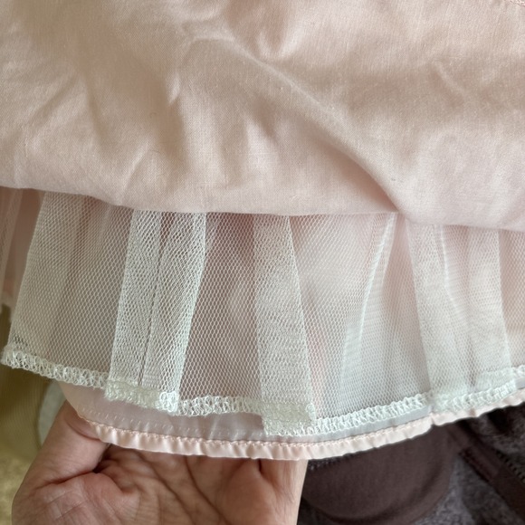 Badgley Mischka Girls' Pink Pearl Dress Eyelet Lace Short Sleeve Size 3T Easter - Picture 8 of 9